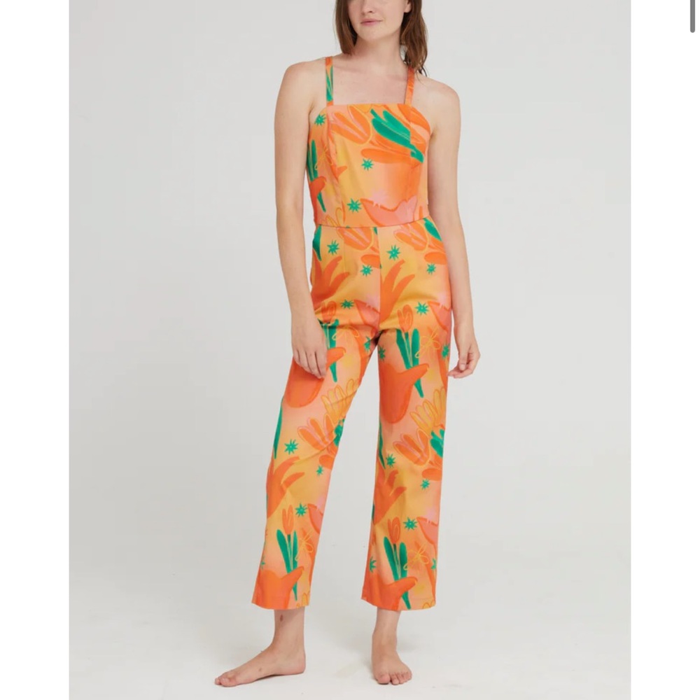 Aniela Parys Guava Tie Strap Jumpsuit in Aurora Floral Print - Picture 2 of 12